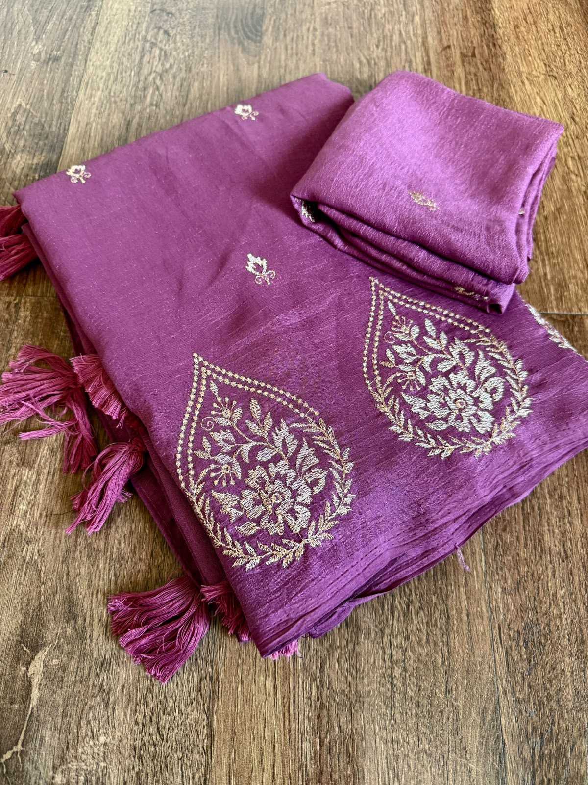 Devina Viscose Designer Saree in Purple