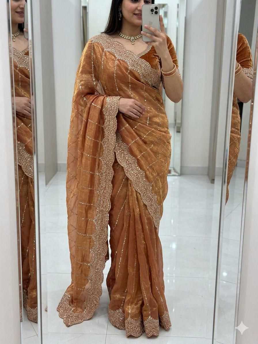 Satin Designer Saree