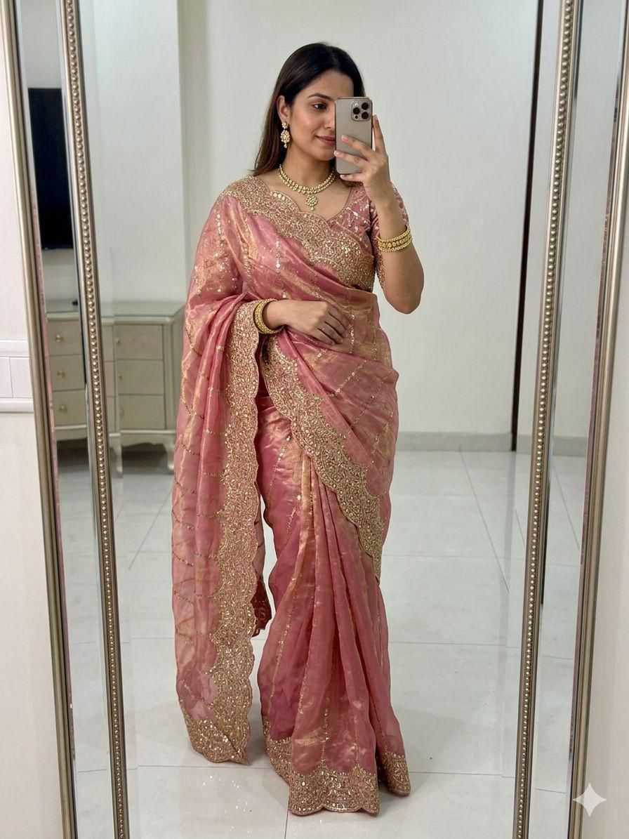 Satin Designer Saree