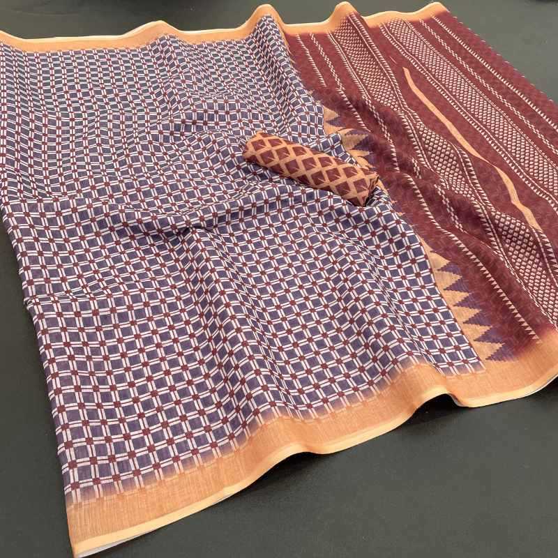 Uniform Soft Cotton Designer Saree