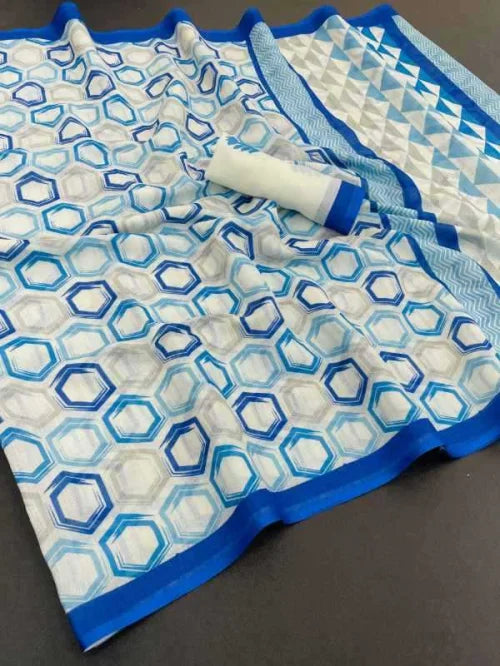 Uniform Soft Cotton Designer Saree