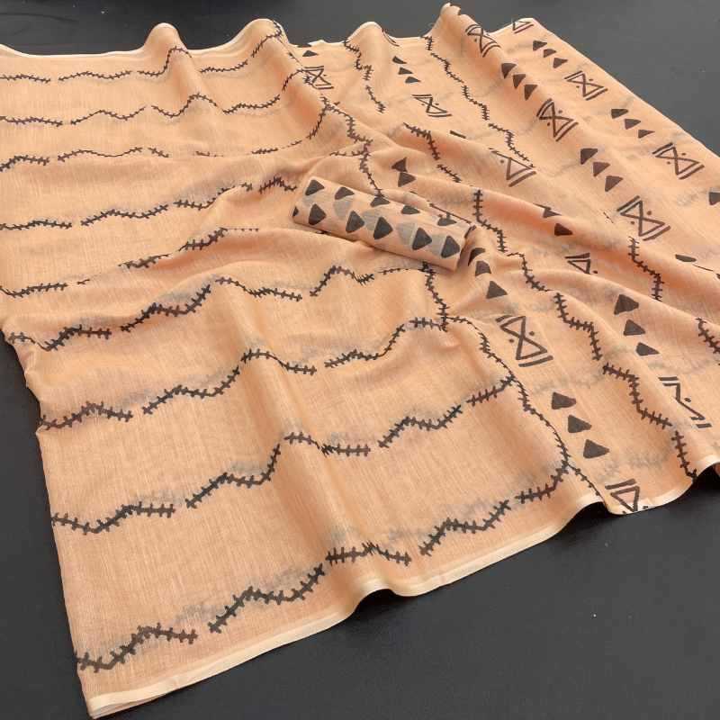 Uniform Soft Cotton Designer Saree