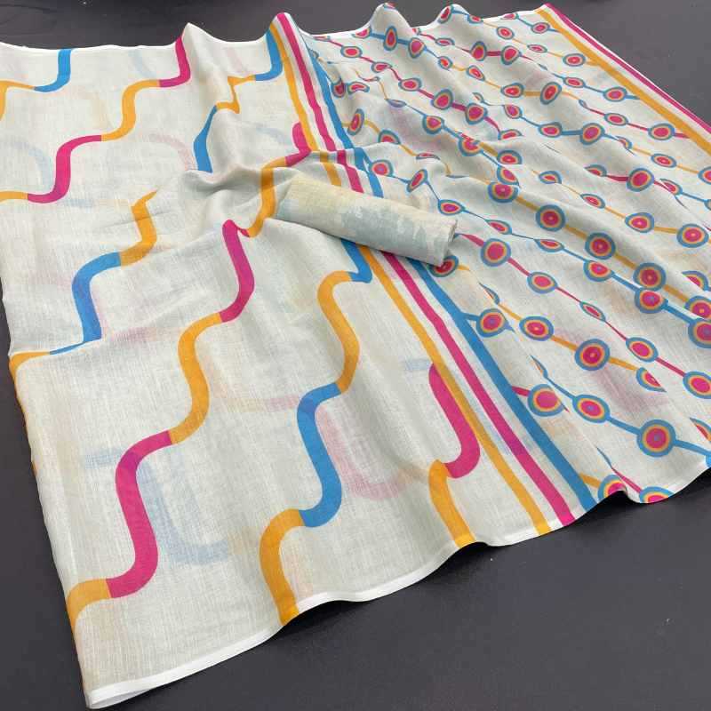 Uniform Soft Cotton Designer Saree
