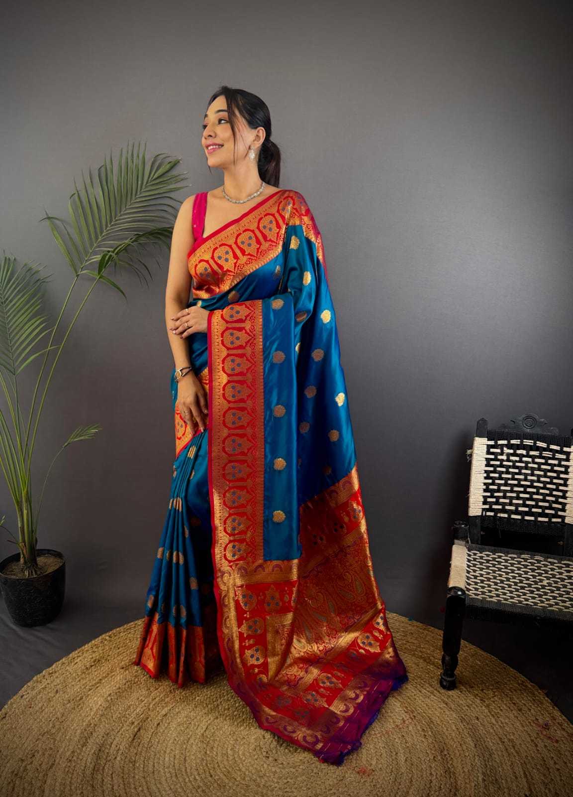 Banarasi Soft Silk Zari Border Saree
