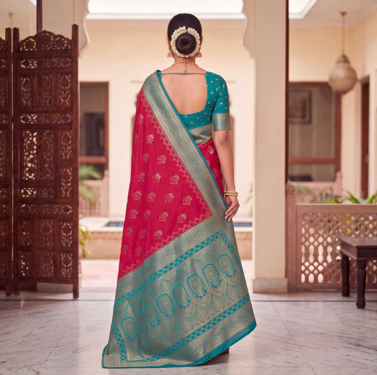 Romy Banarasi Soft Silk Saree