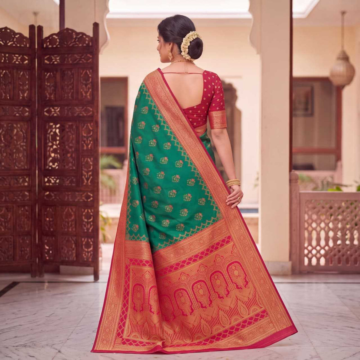 Romy Banarasi Soft Silk Saree