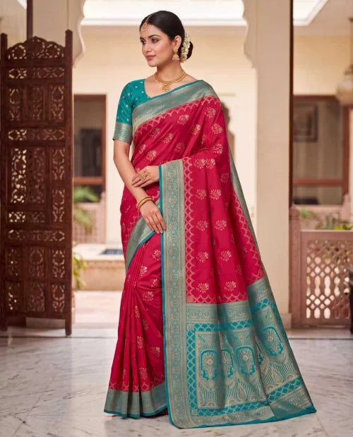 Romy Banarasi Soft Silk Saree