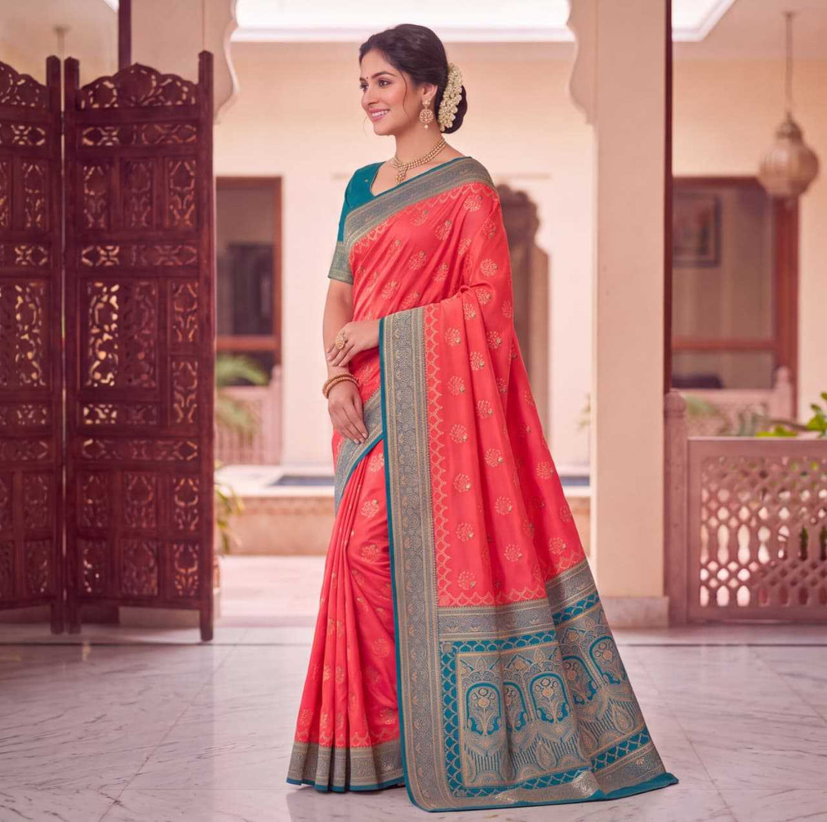 Romy Banarasi Soft Silk Saree