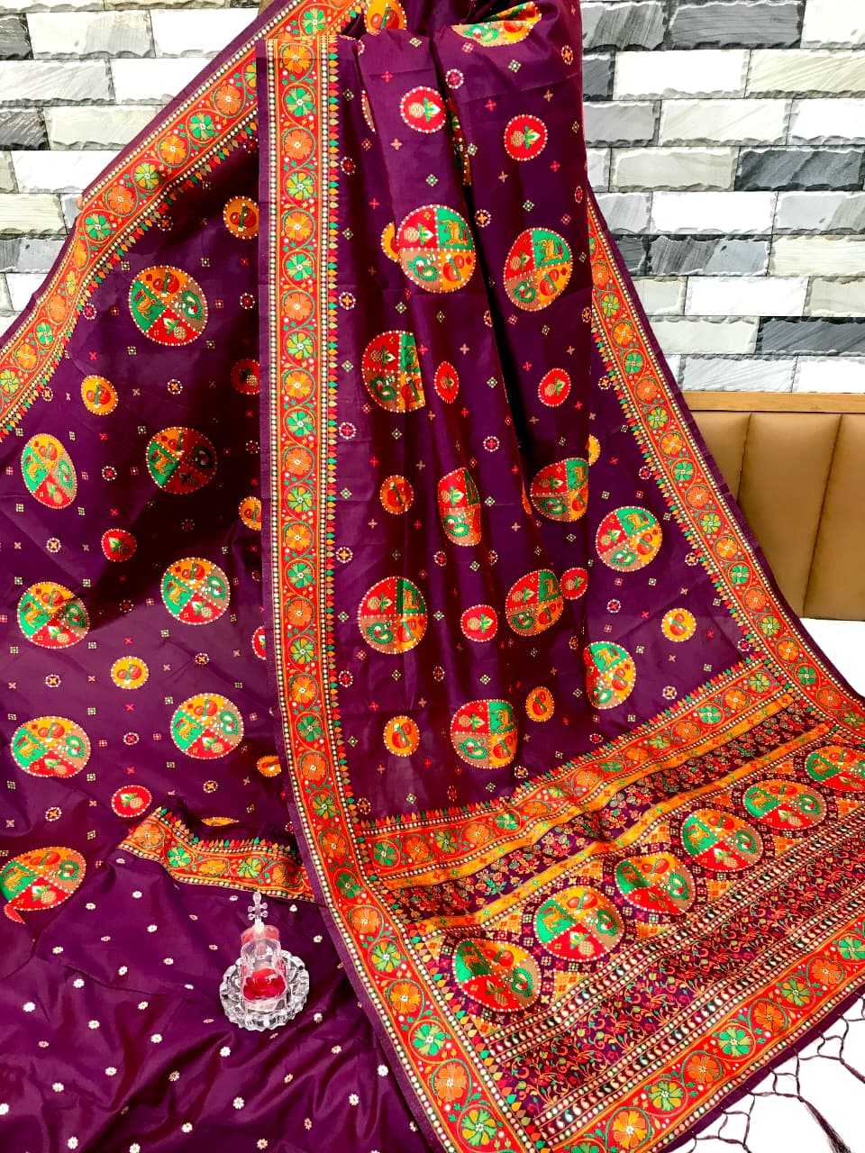 Shangar Pure Pashmina Designer Silk Saree