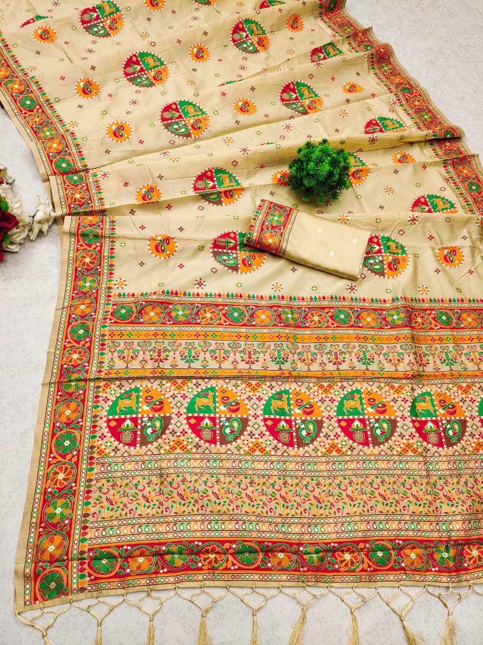 Shangar Pure Pashmina Designer Silk Saree
