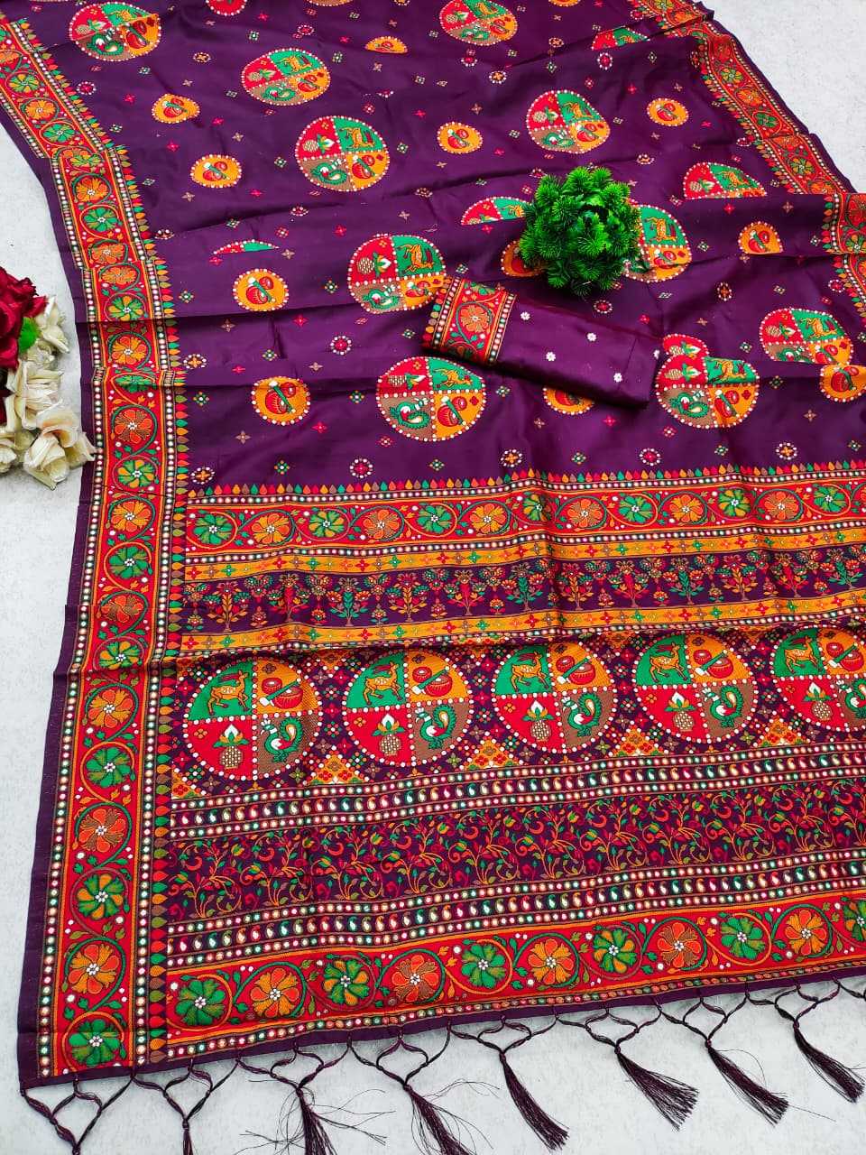 Shangar Pure Pashmina Designer Silk Saree