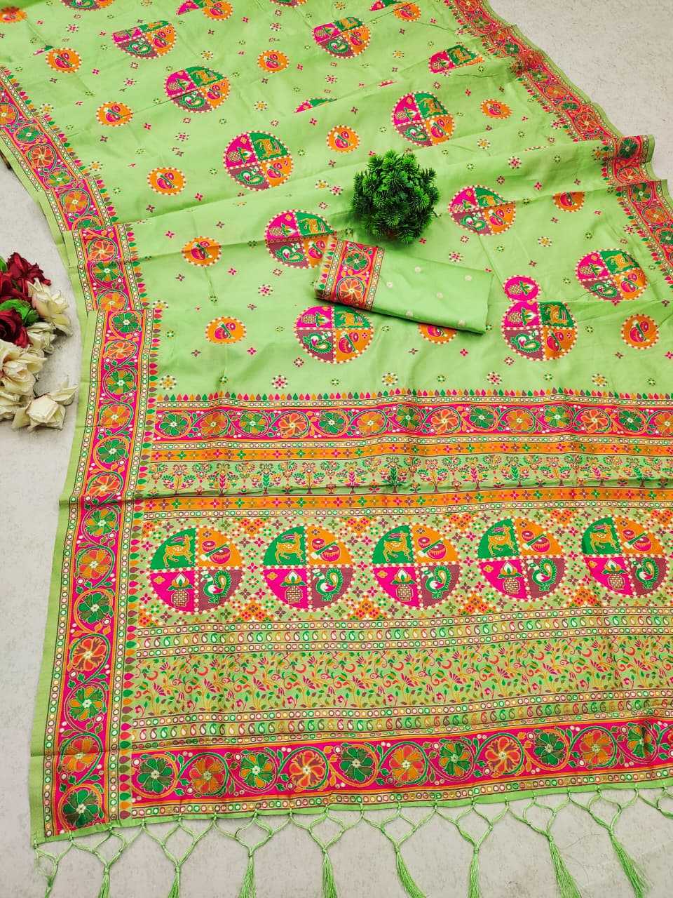 Shangar Pure Pashmina Designer Silk Saree