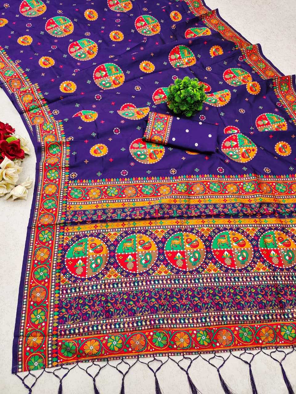 Shangar Pure Pashmina Designer Silk Saree