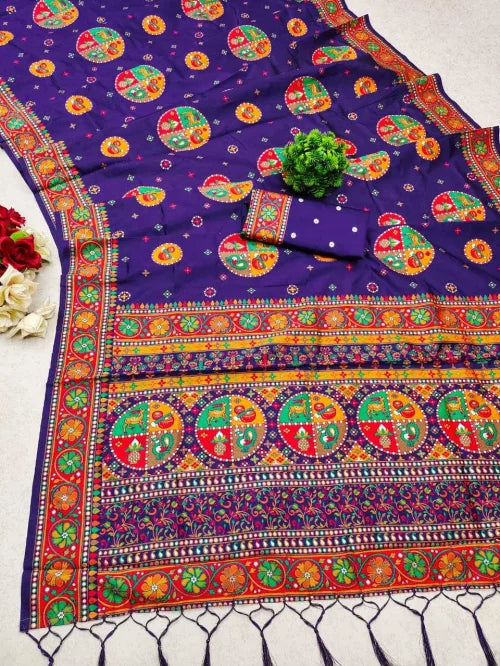 Shangar Pure Pashmina Designer Silk Saree
