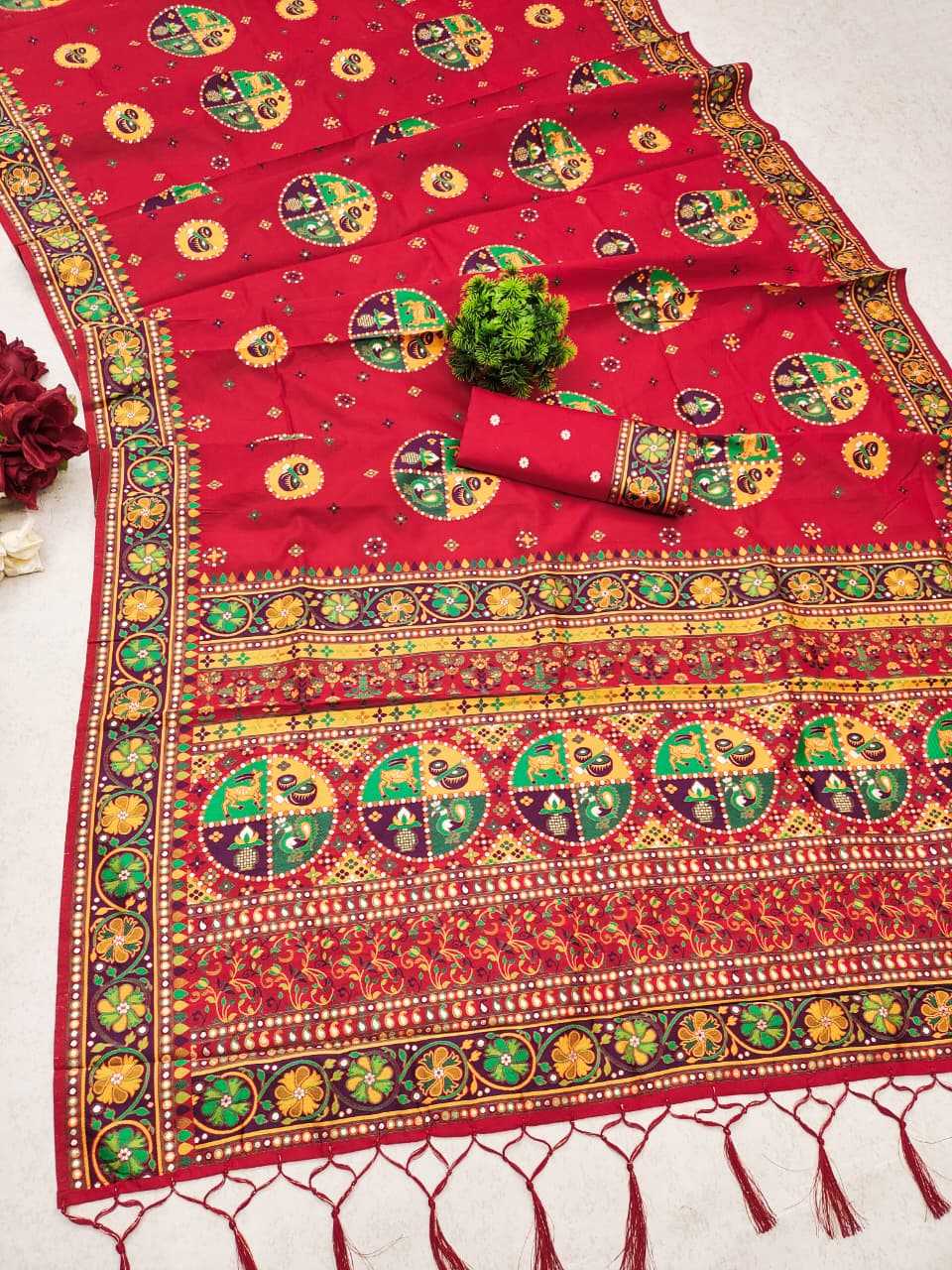 Shangar Pure Pashmina Designer Silk Saree