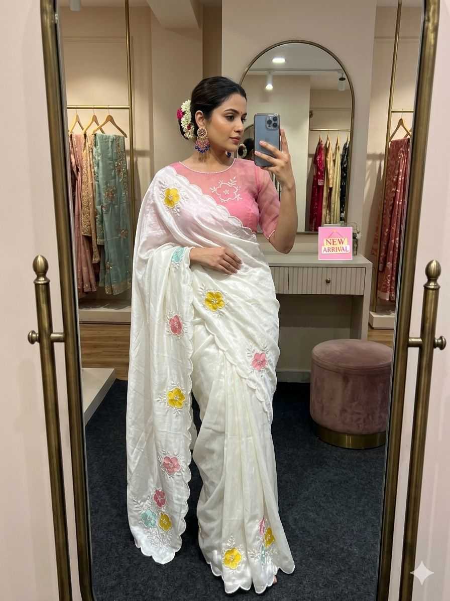 Chinon Silk Designer Saree