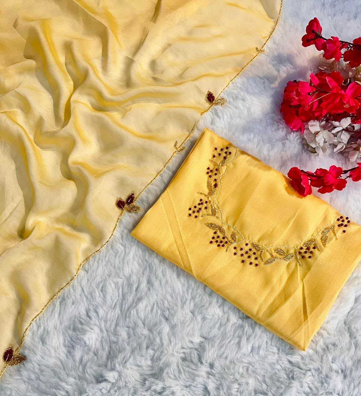 Aaradhana Rangoli Silk Party Wear Saree in Yellow