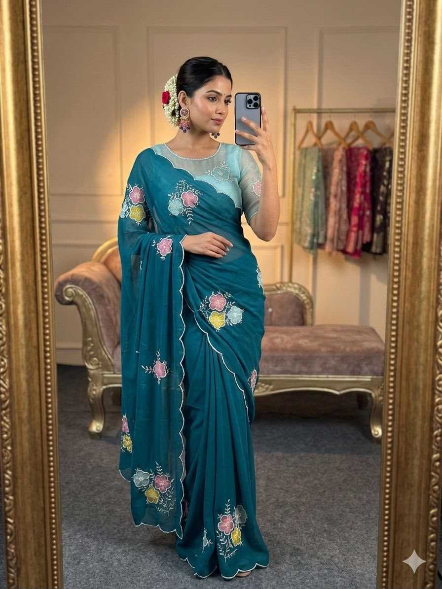 Aasmi Chinon Silk Soft Saree