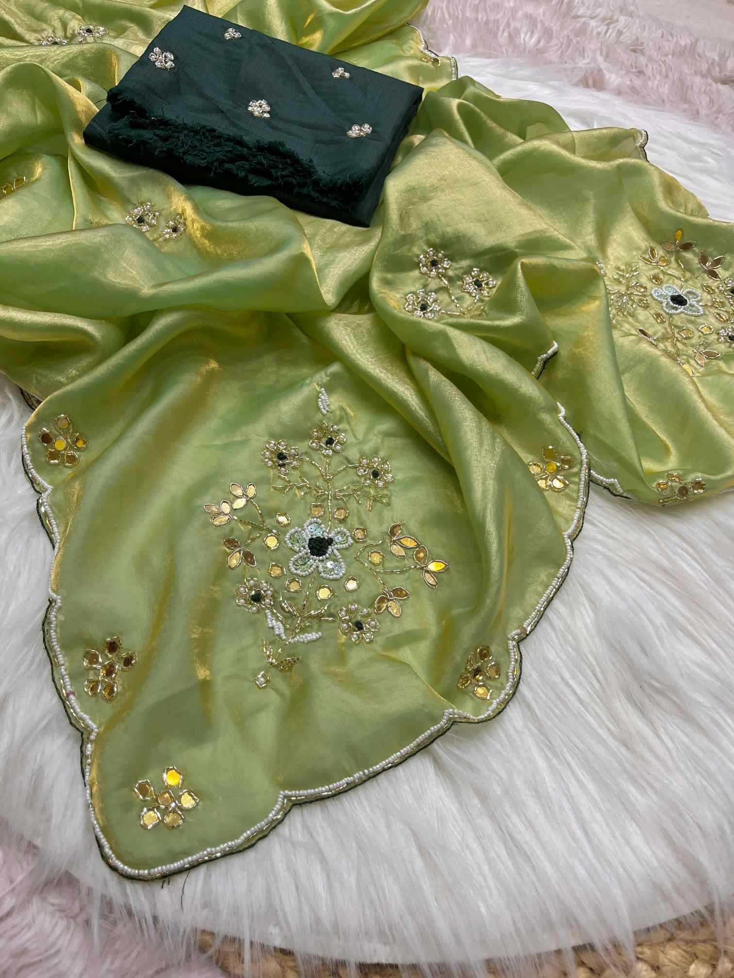 Satin Sequence Saree