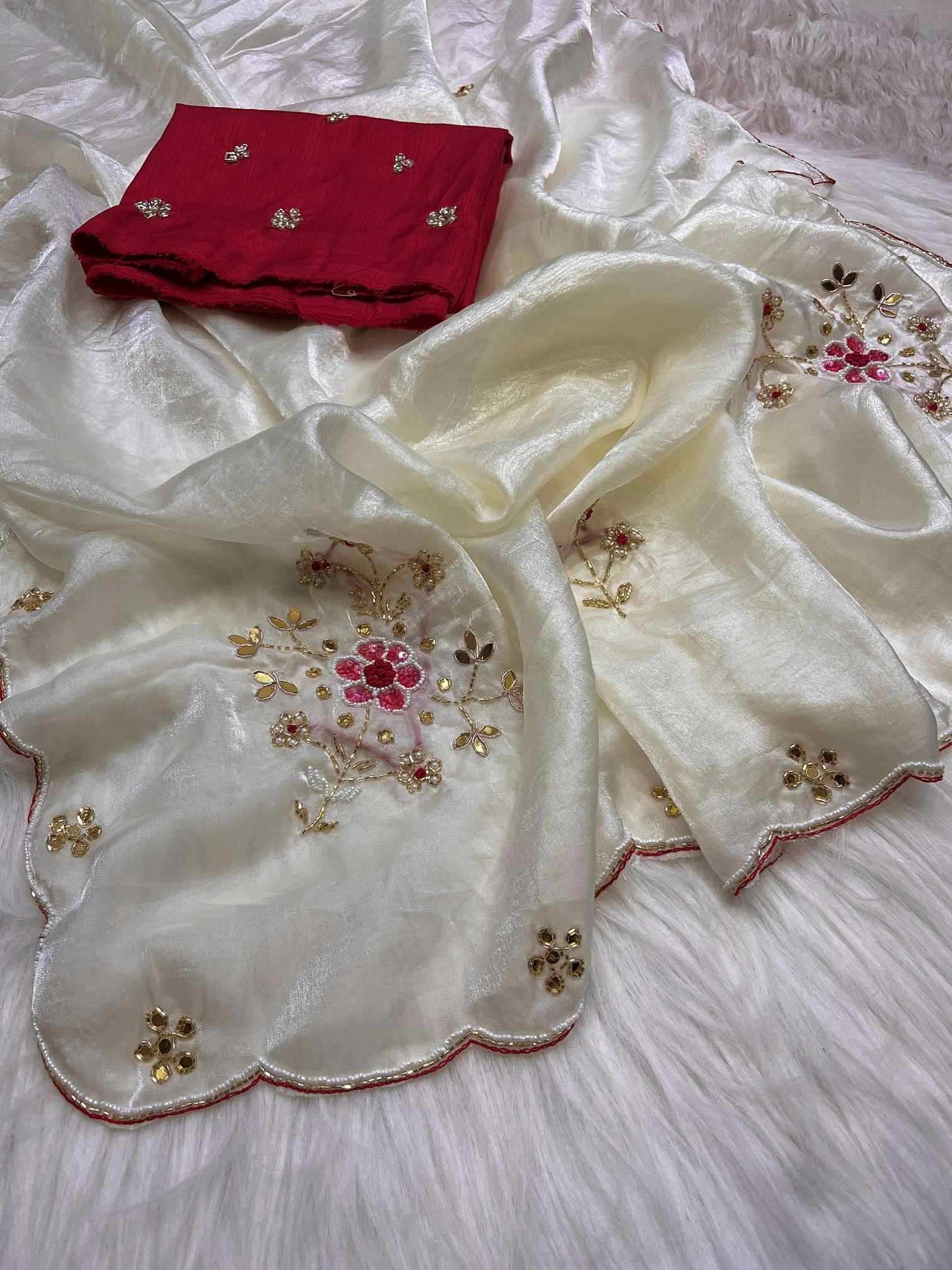 Satin Sequence Saree