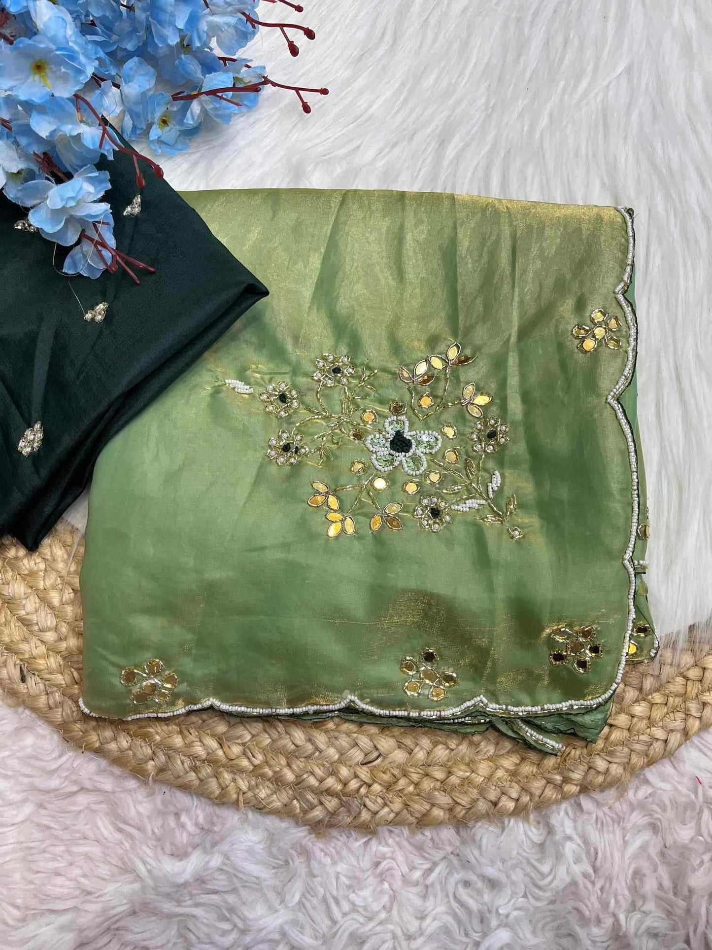 Satin Sequence Saree