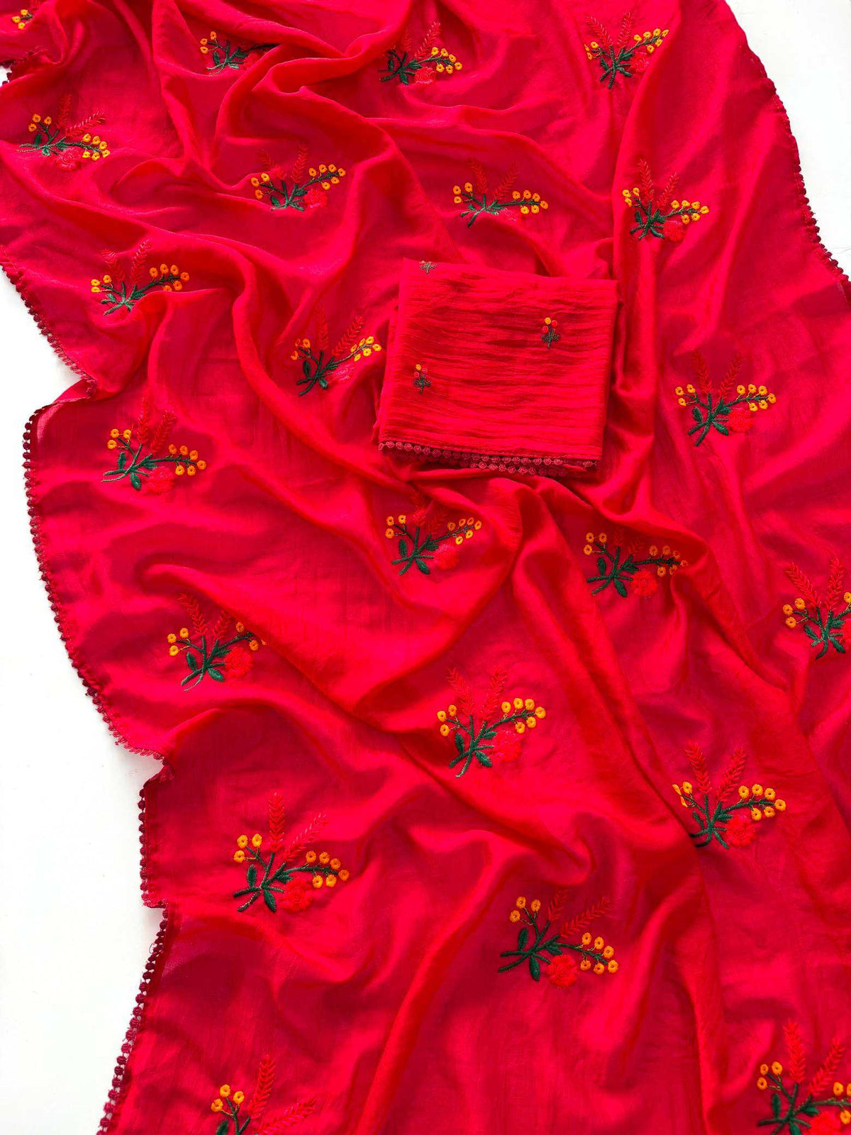 Amaira Soft Silk Saree in Red