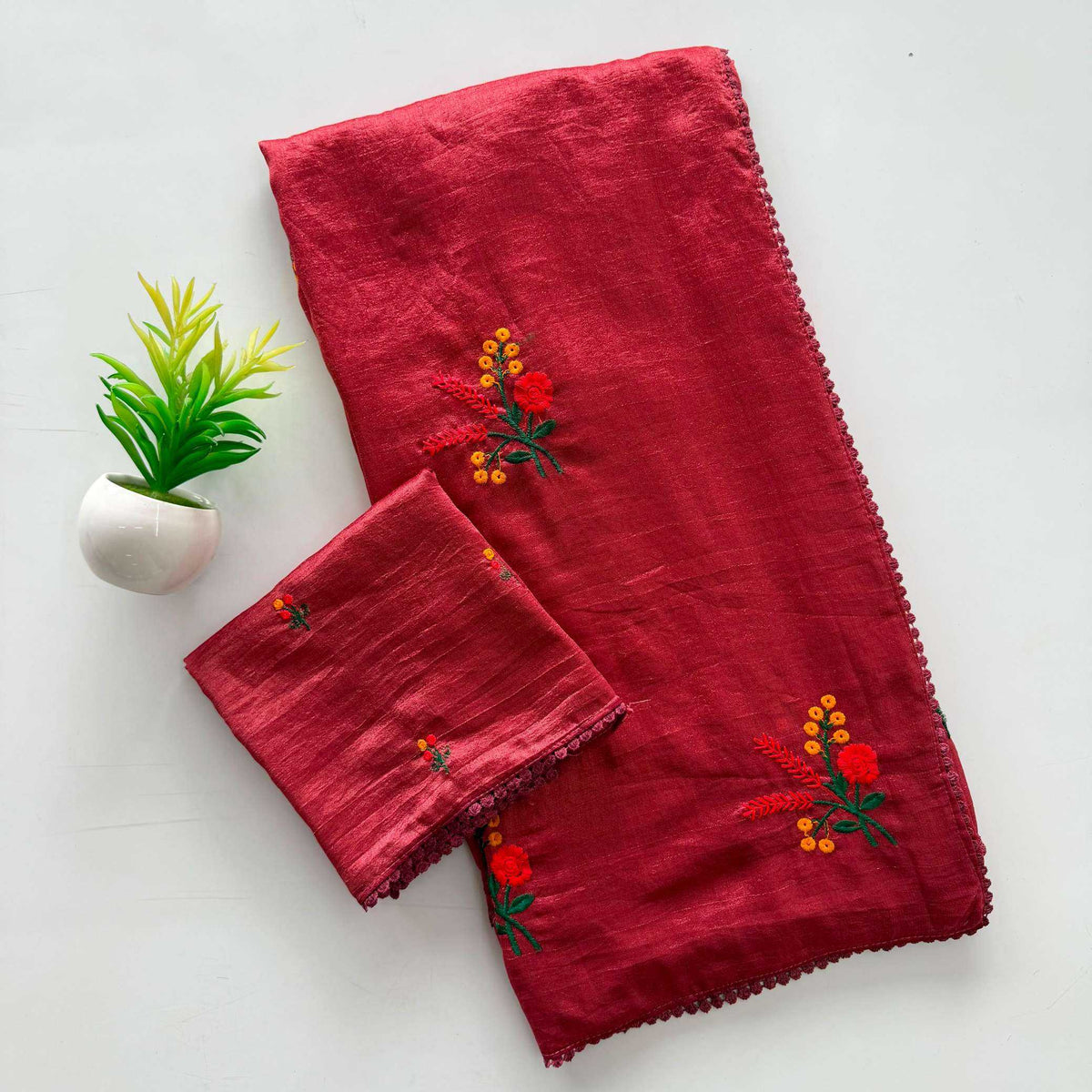 Amaira Soft Silk Saree in Red