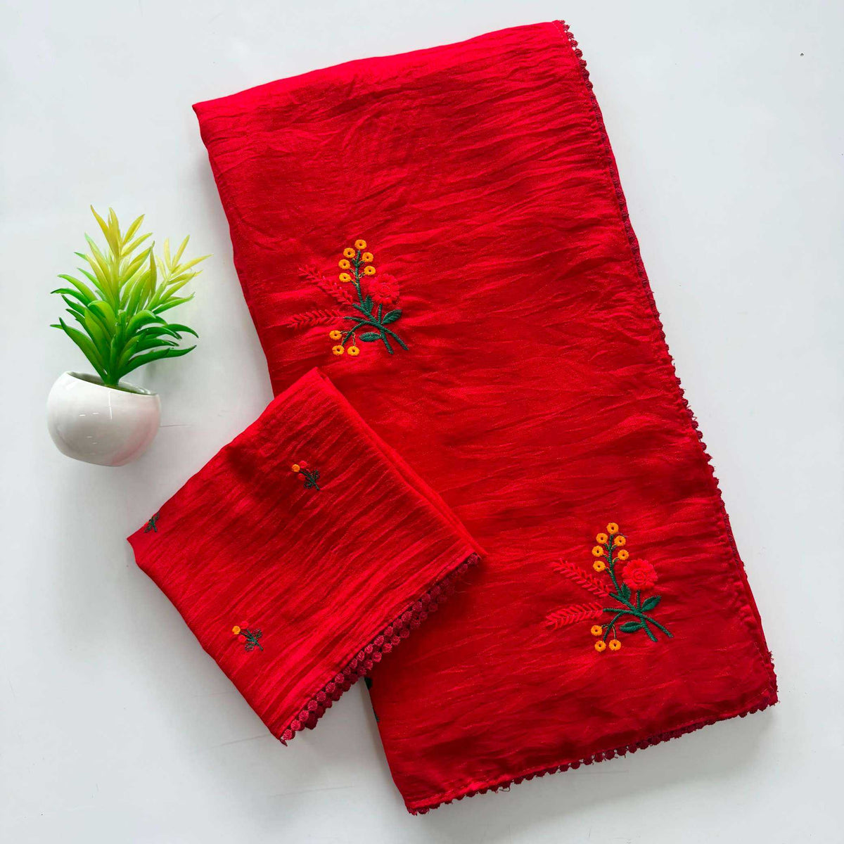 Amaira Soft Silk Saree in Red