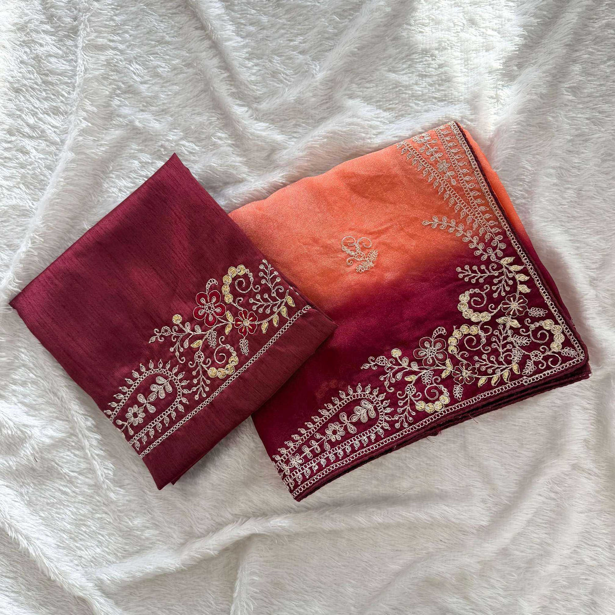 Amaira Soft Silk Saree in Light Red