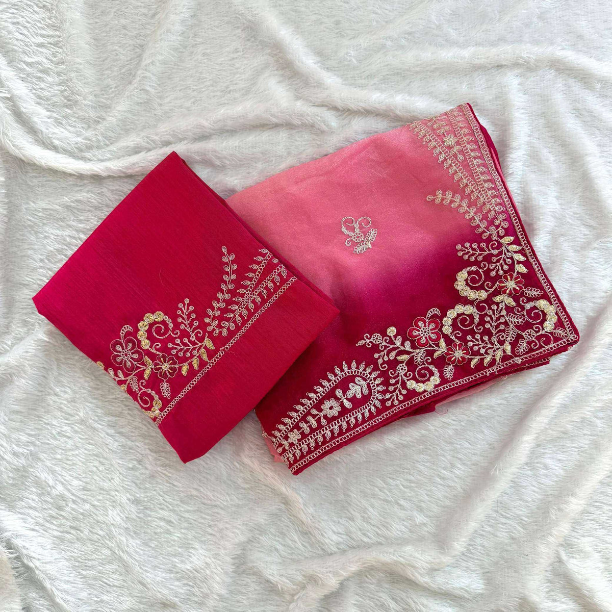 Amaira Soft Silk Saree in Light Red