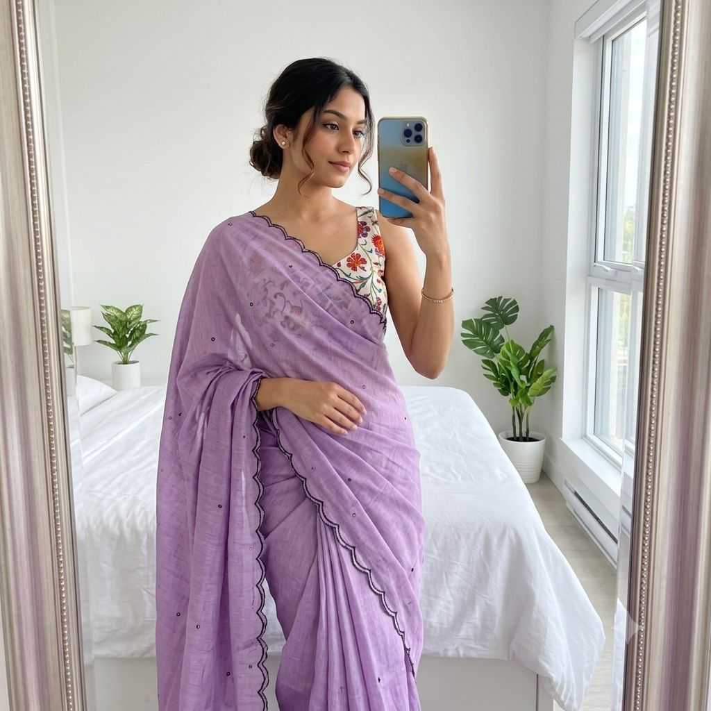 Chanderi Soft Party Wear Silk Saree