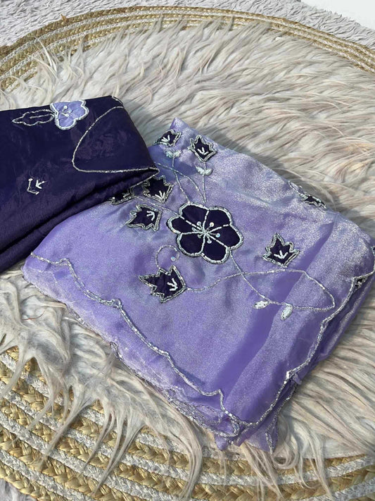 Dull Moss Designer Saree