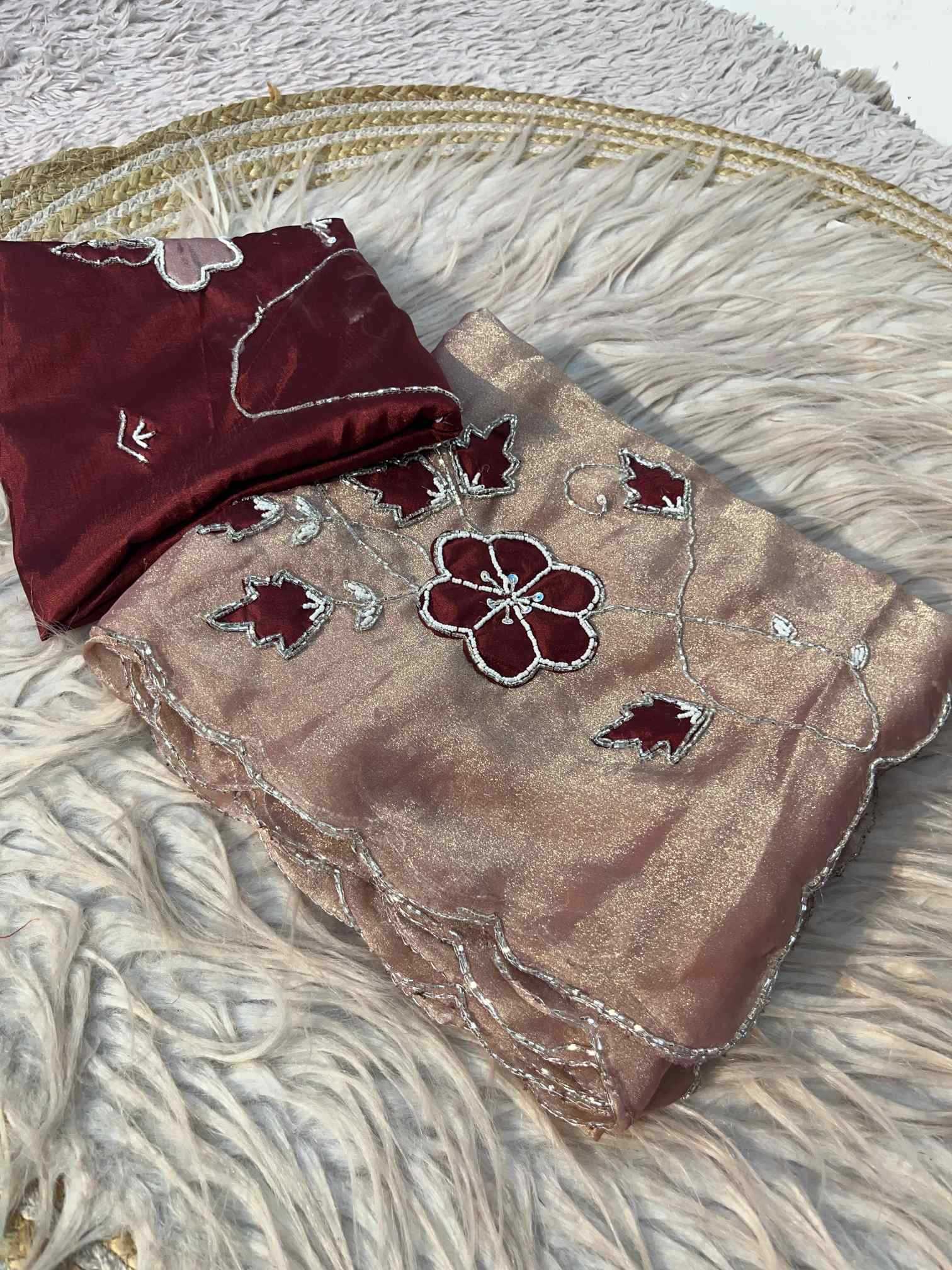 Dull Moss Designer Saree