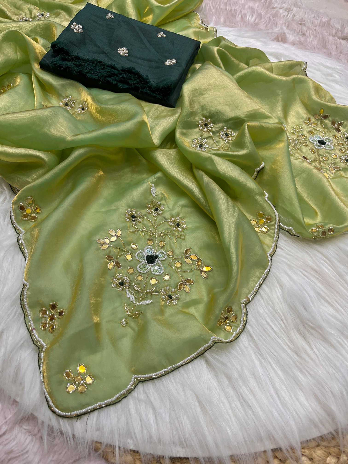 Krishnika Satin Hand Work Saree