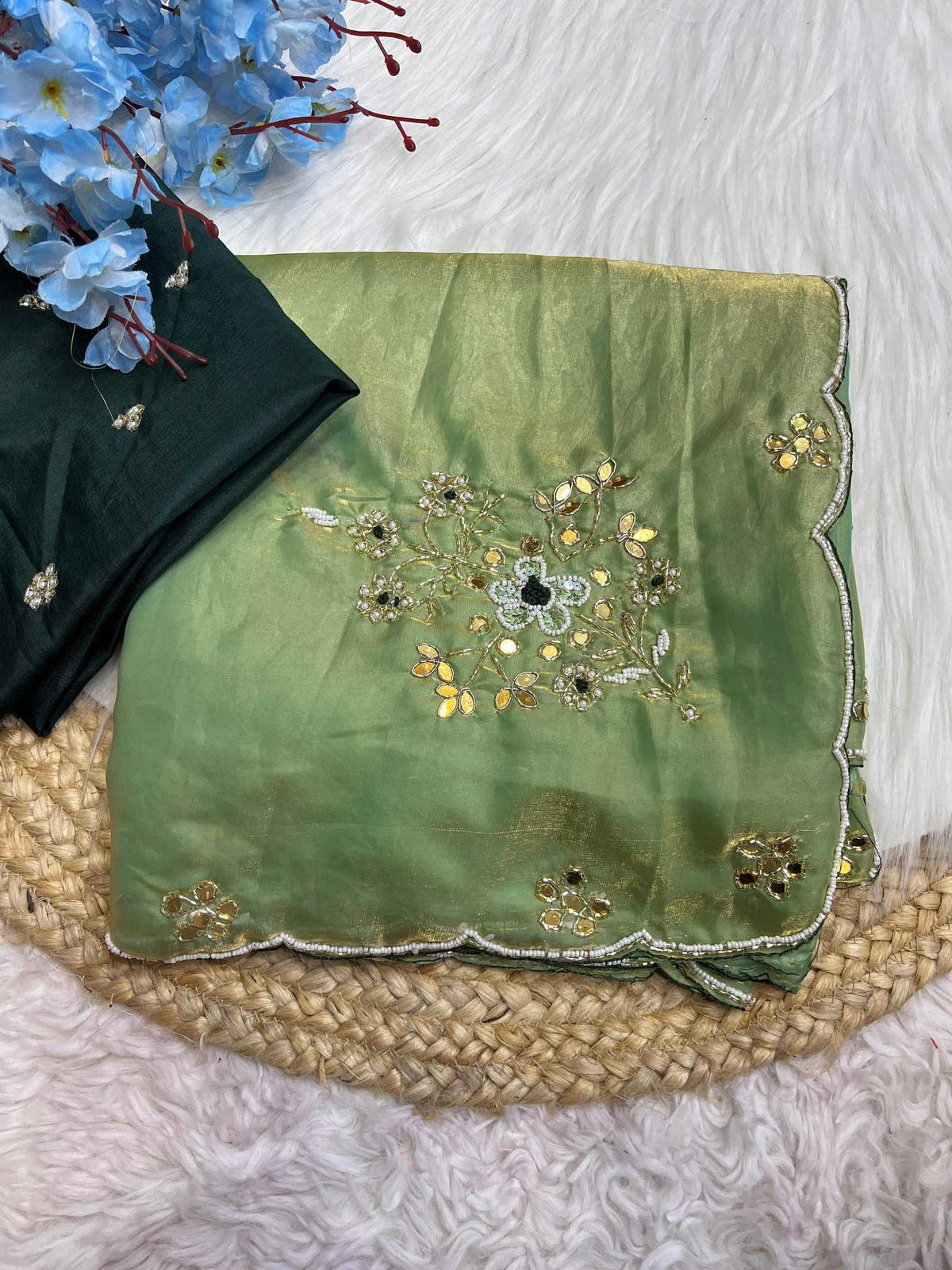 Krishnika Satin Hand Work Saree
