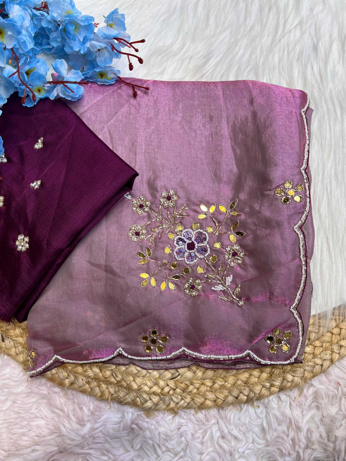 Krishnika Satin Hand Work Saree