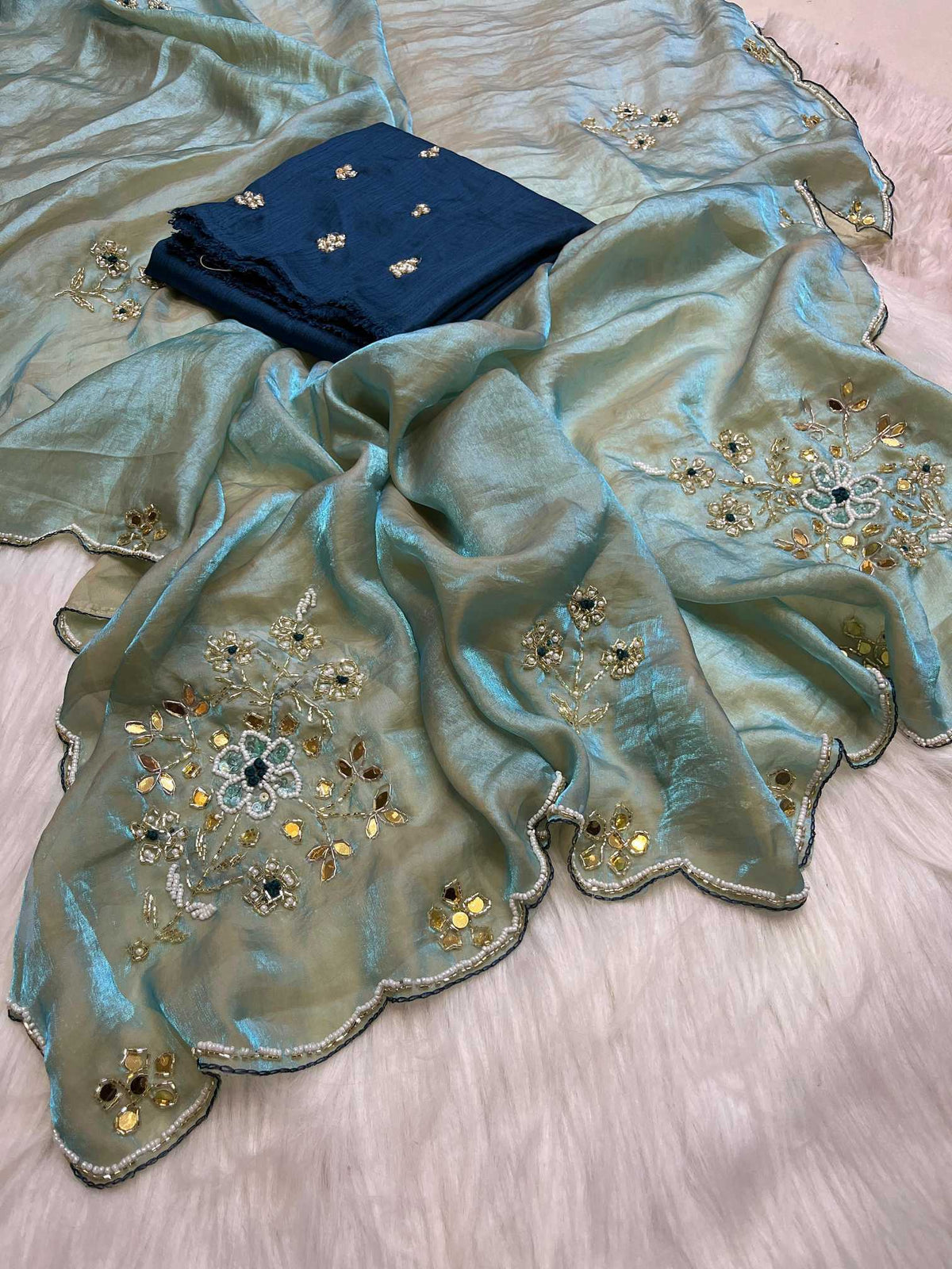 Krishnika Satin Hand Work Saree