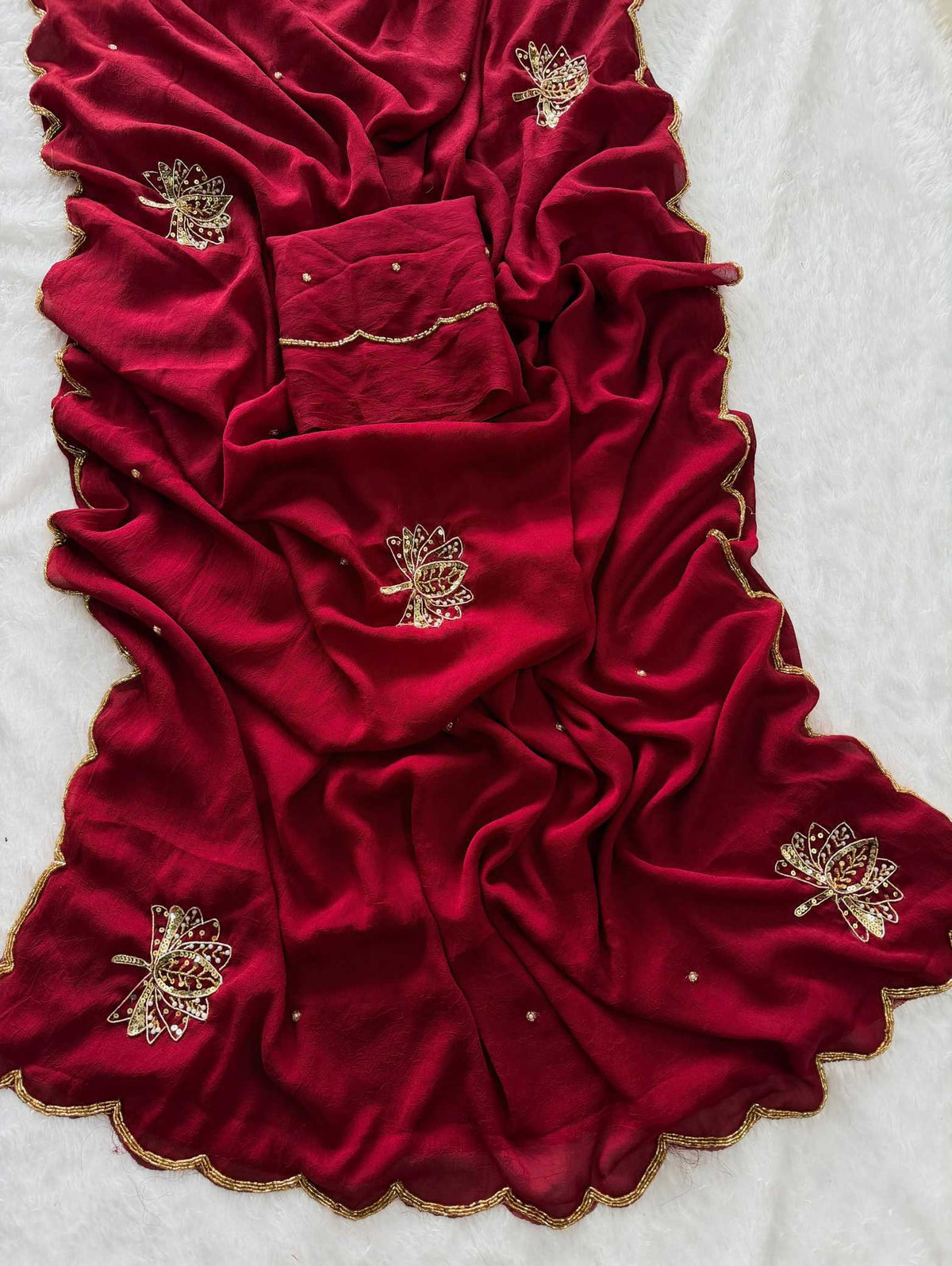 Vidhi Soft Gold Crush Designer Saree