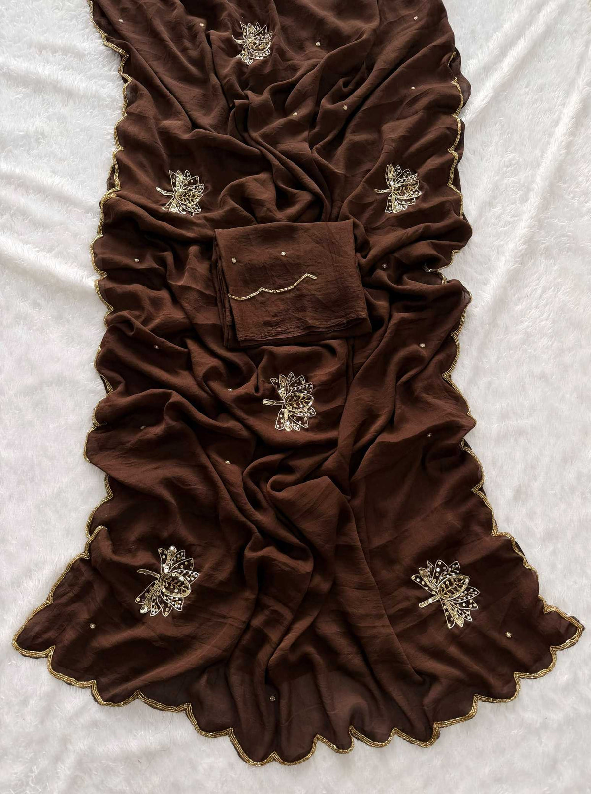 Vidhi Soft Gold Crush Designer Saree