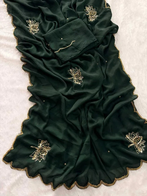 Vidhi Soft Gold Crush Designer Saree