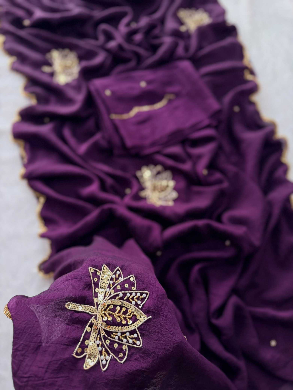 Vidhi Soft Gold Crush Designer Saree
