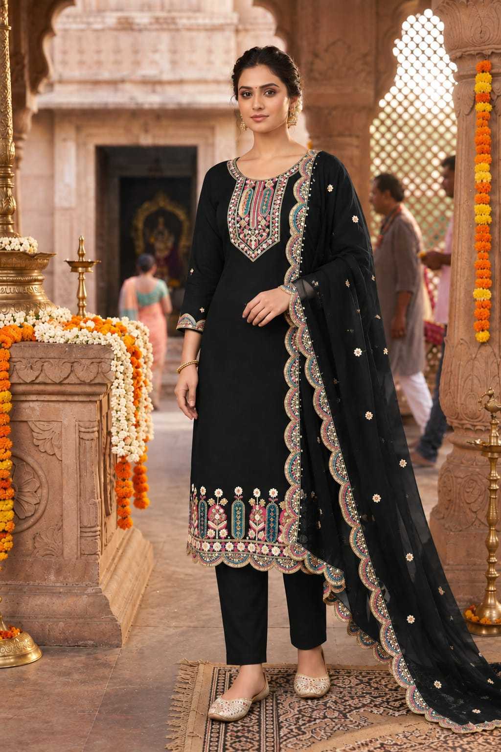 Cotton Designer Kurti in Black