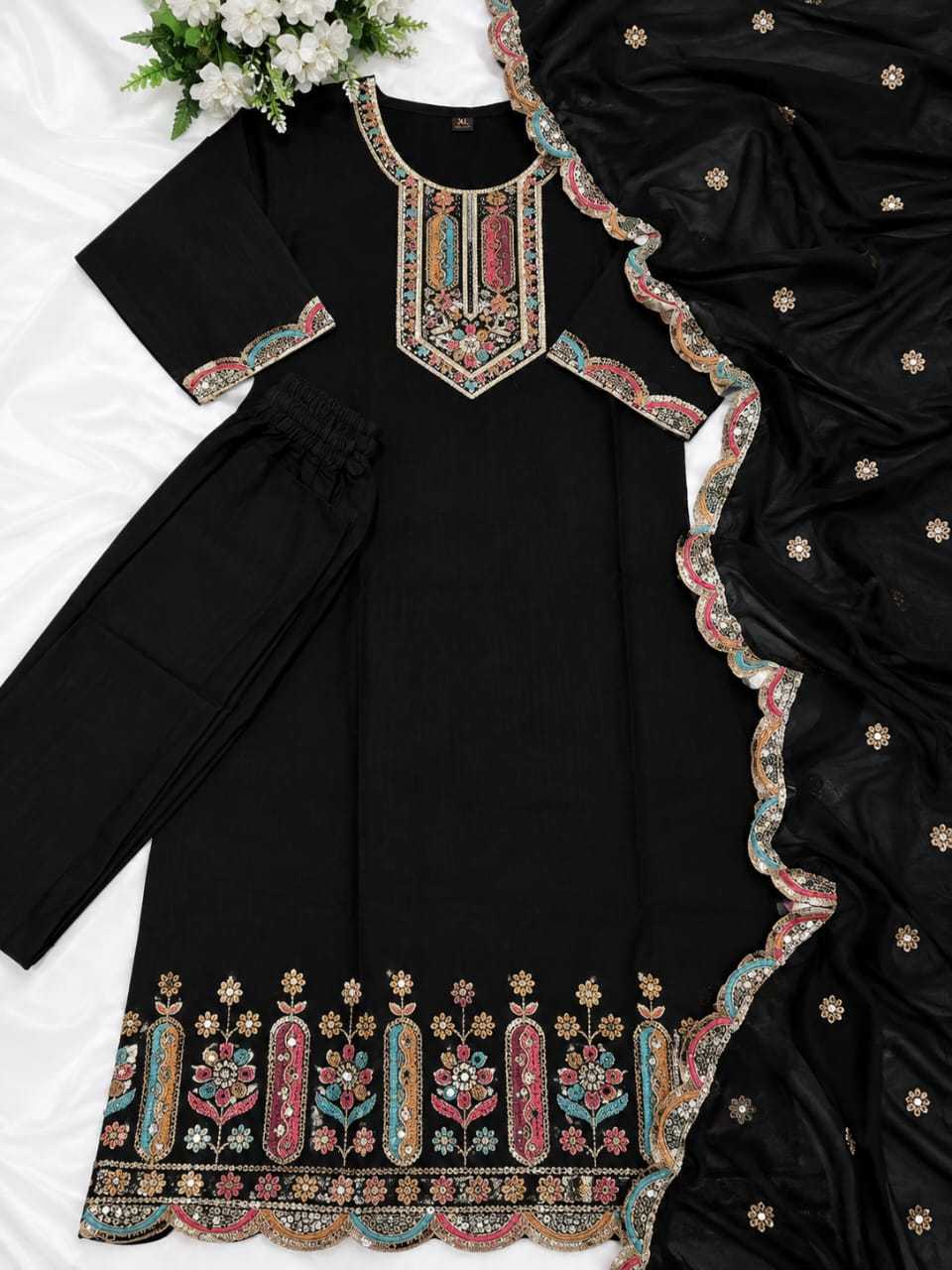 Cotton Designer Kurti in Black