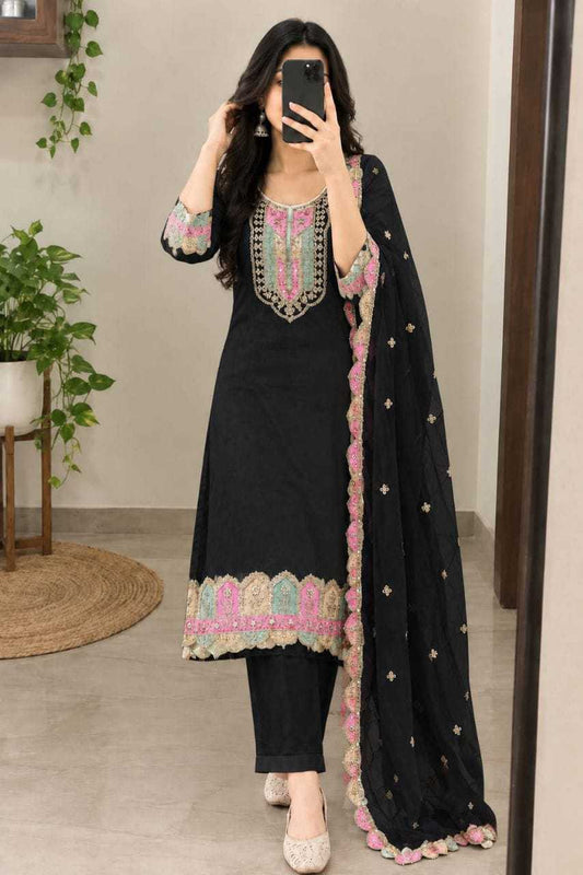 Cotton Designer Kurti in Black