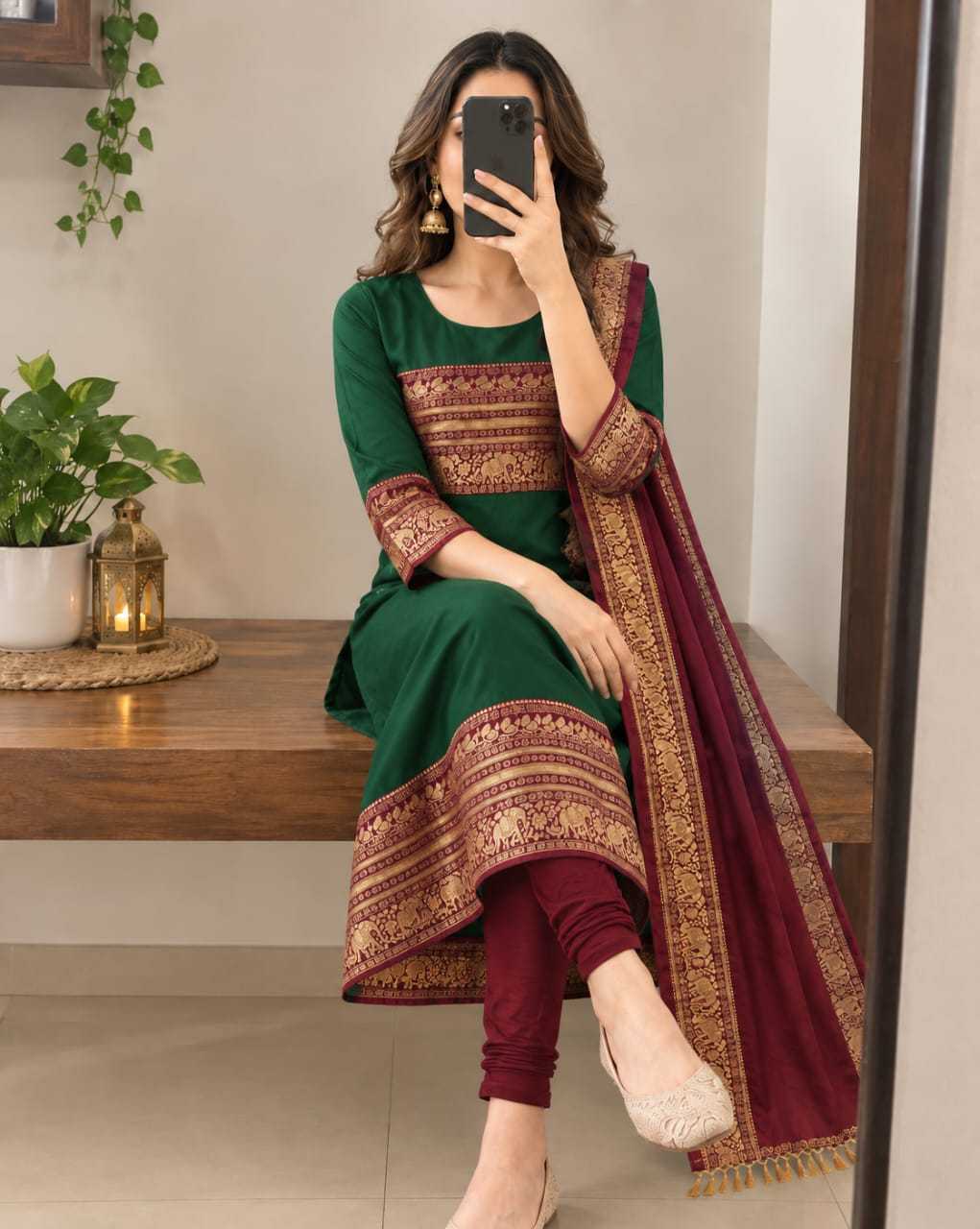 Cotton Festive Kurti in Purple