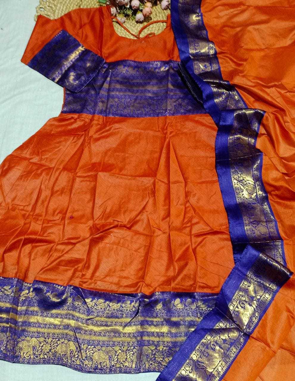 Cotton Festive Kurti in Purple