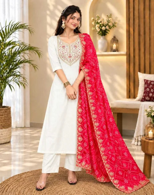 Cotton Designer Kurti in White