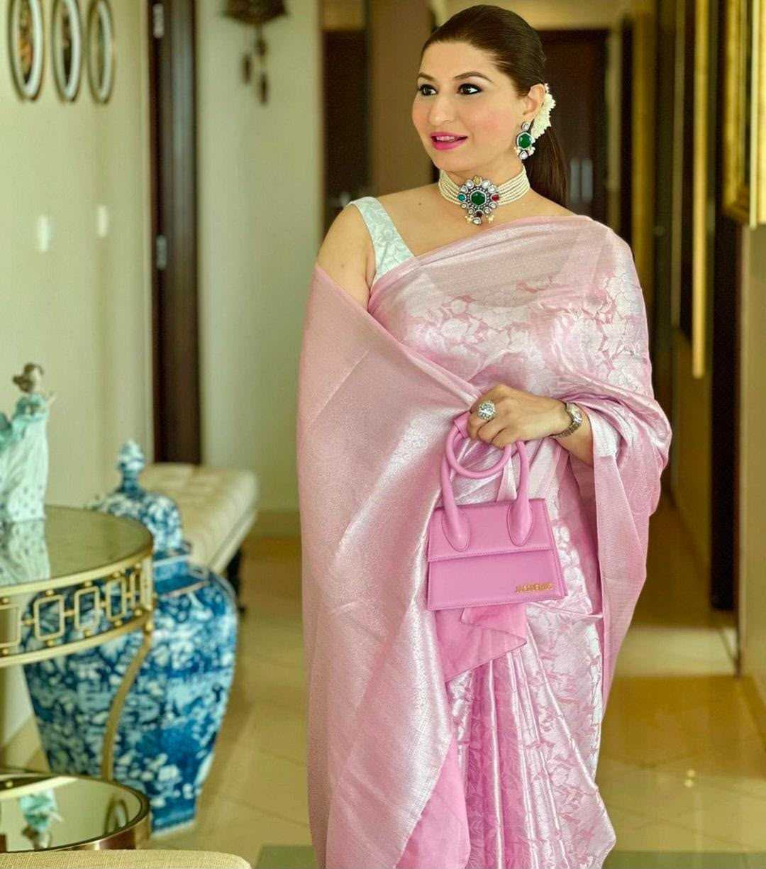 Lichi Silk Soft Saree in Sky