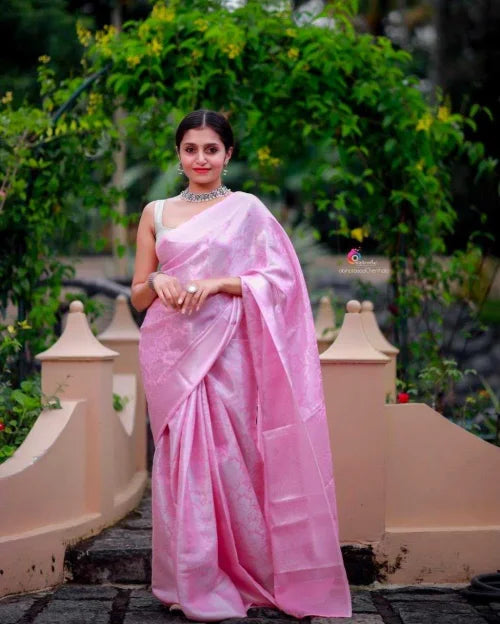 Lichi Silk Soft Saree in Sky