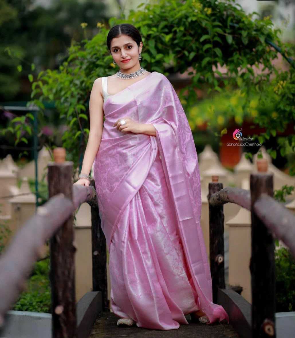 Lichi Silk Soft Saree in Sky